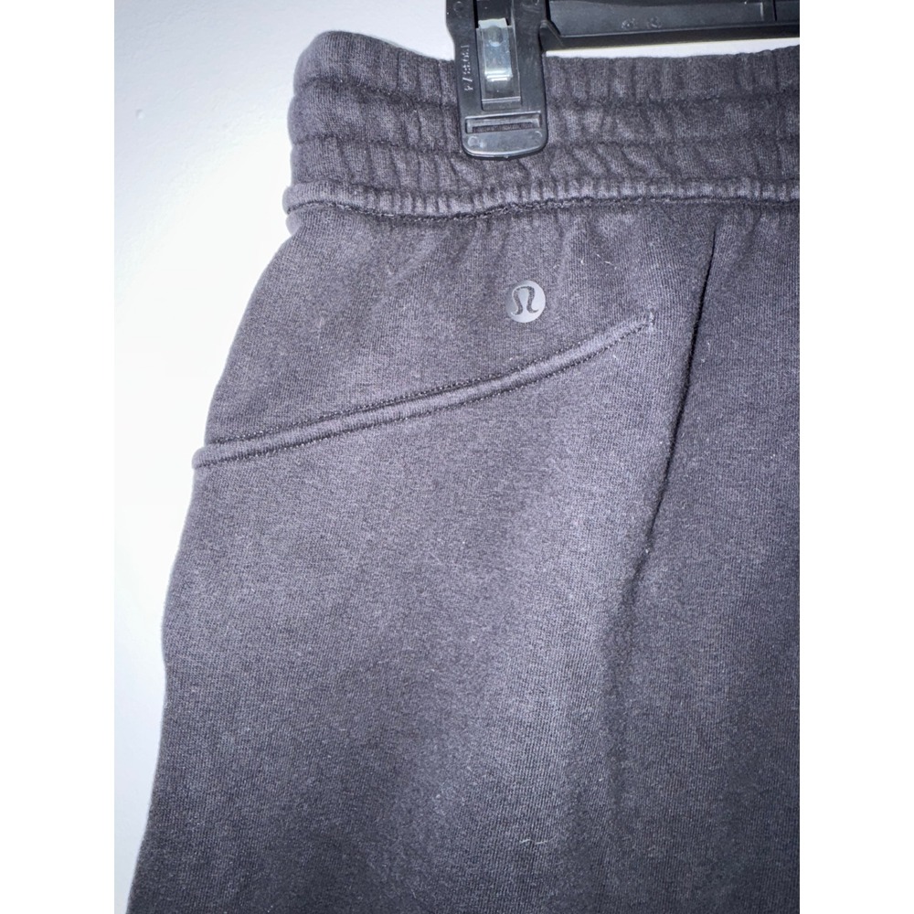 Lululemon Black Wide Leg Cropped Sweatpants High Rise Fleece Size 6 LW6BVDS - Picture 4 of 8